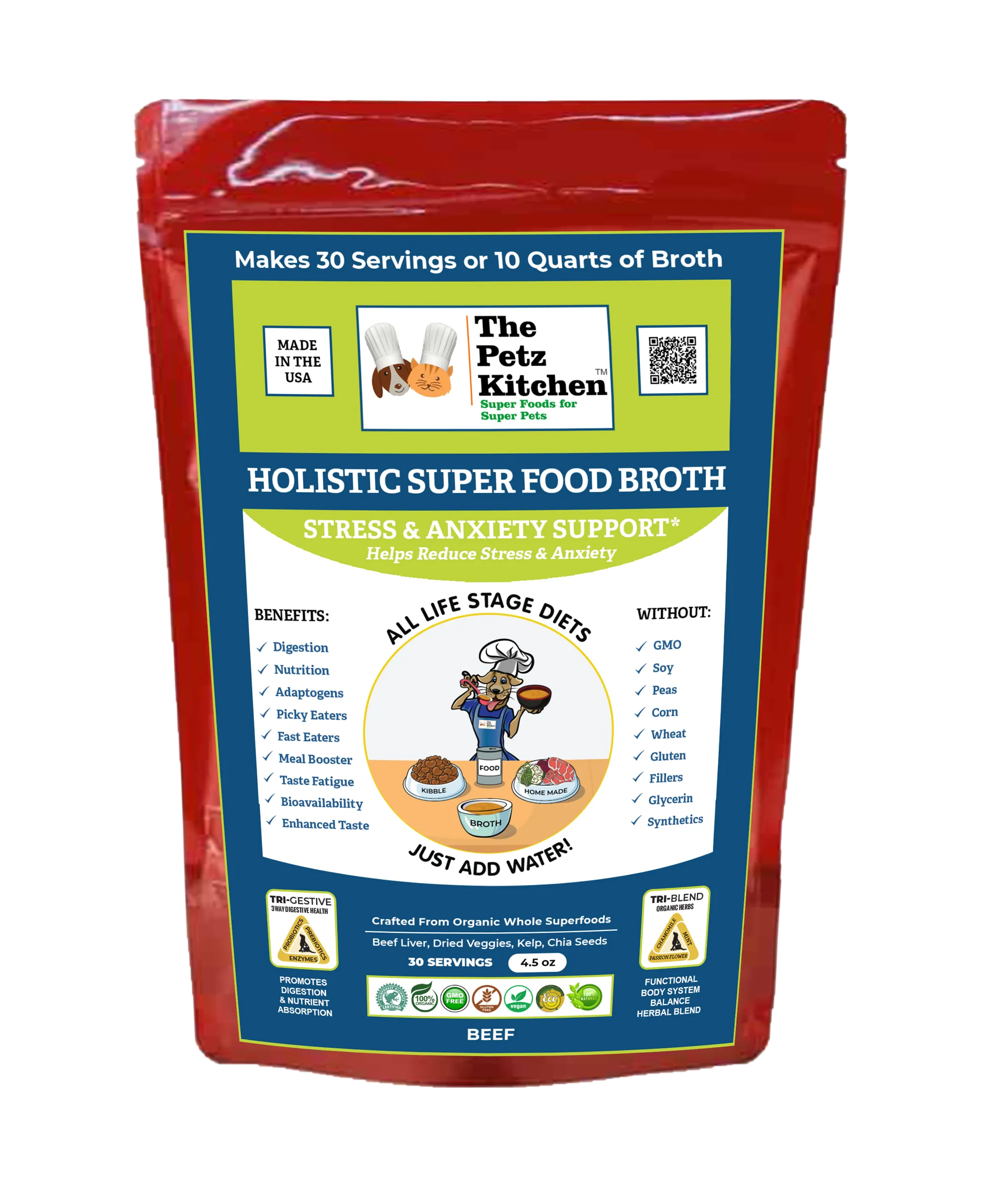 Calming Superfood Broth for Dogs — Daily Stress Support