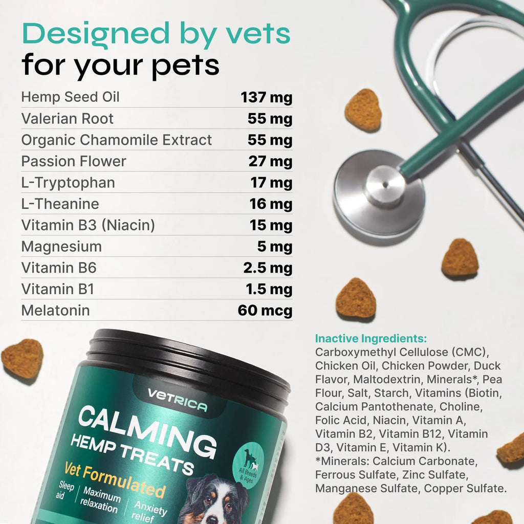 Hemp Calming Chews for Dogs — Daily Anxiety & Stress Support Treats