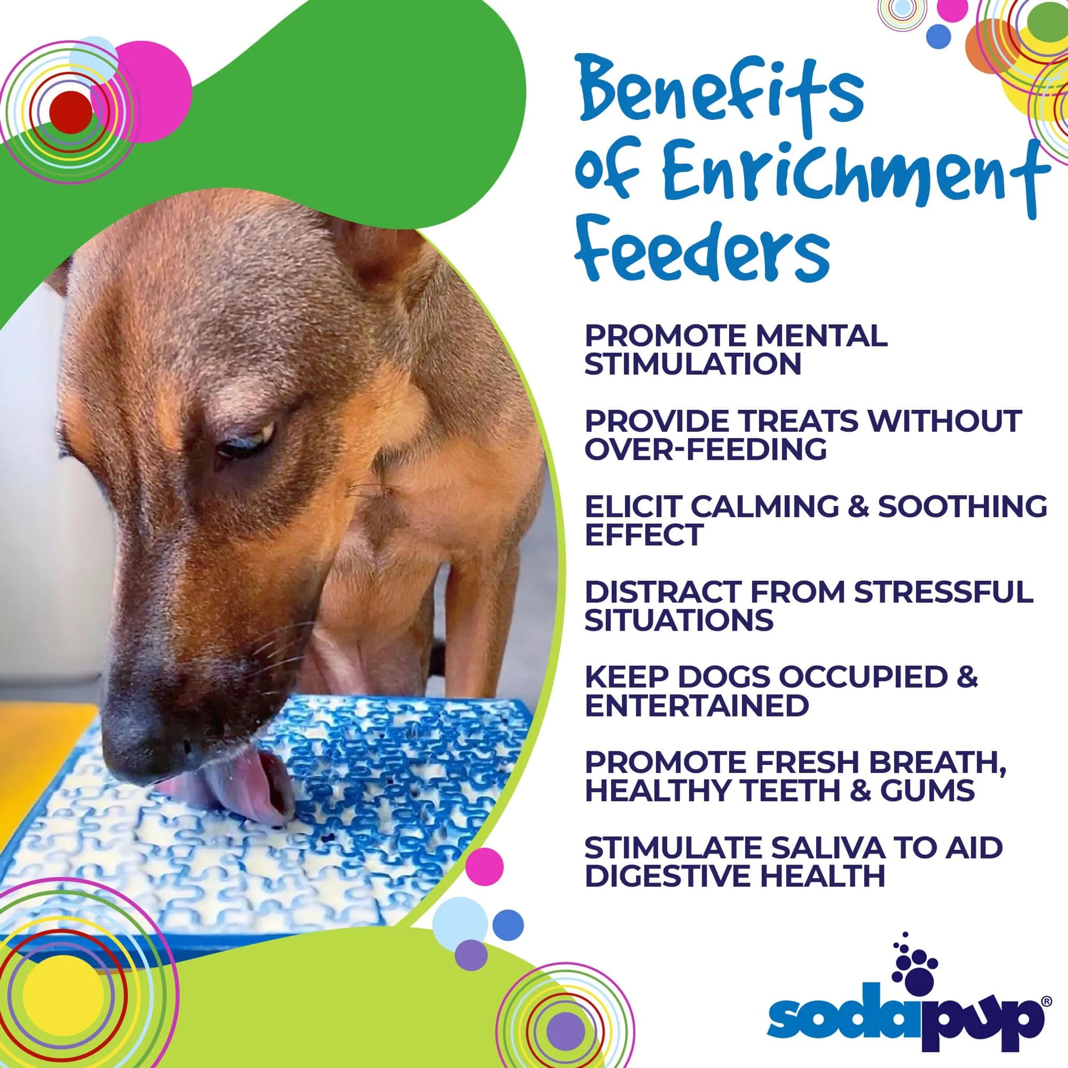 Jigsaw Enrichment Lick Mat for Dogs - Calming Slow Feeder Activity Mat