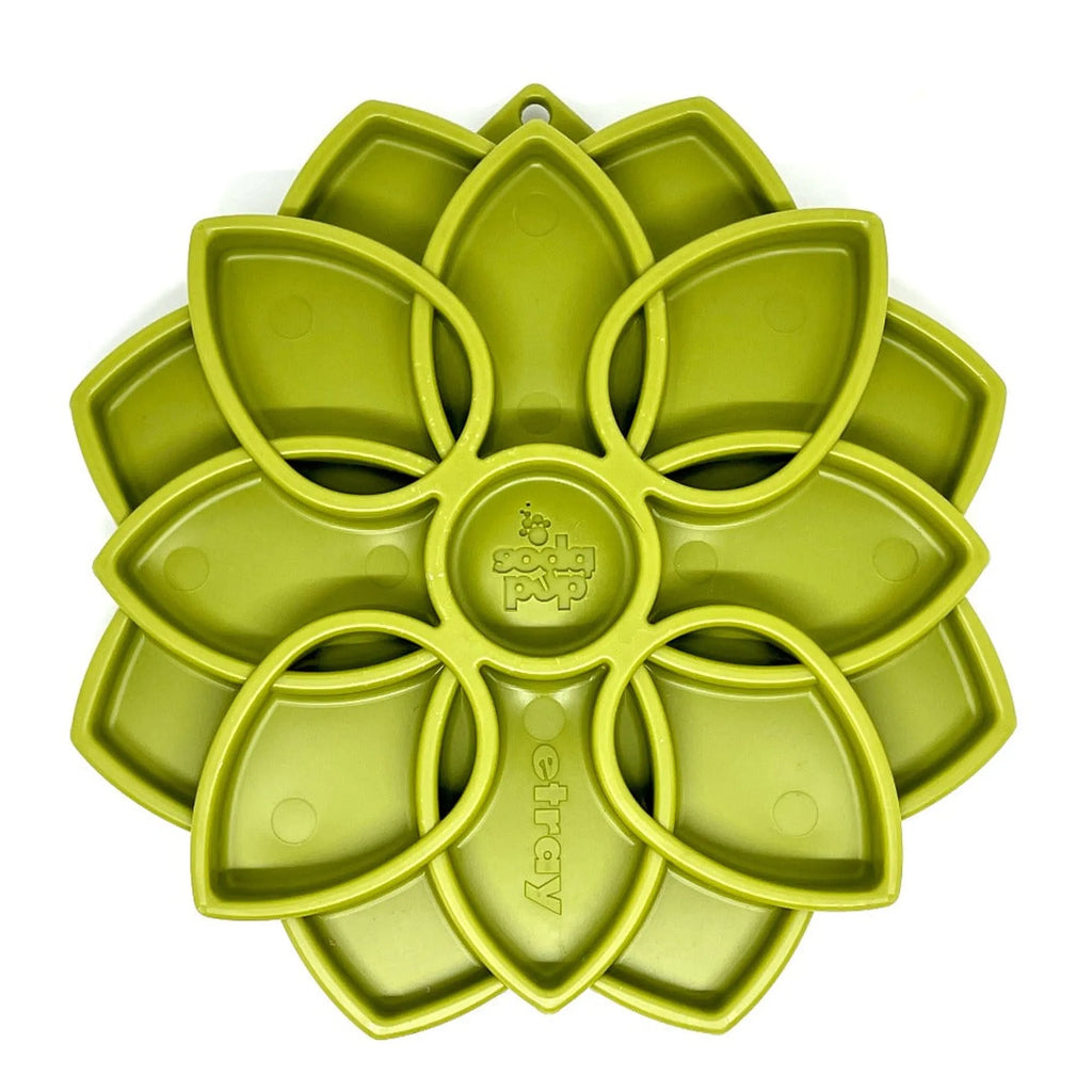 Green SodaPup Mandala eTray slow feeder, top view