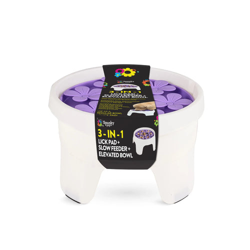 3-in-1 Lick Mat, Slow Feeder & Elevated Bowl for Dogs - Calming Mealtime Enrichment